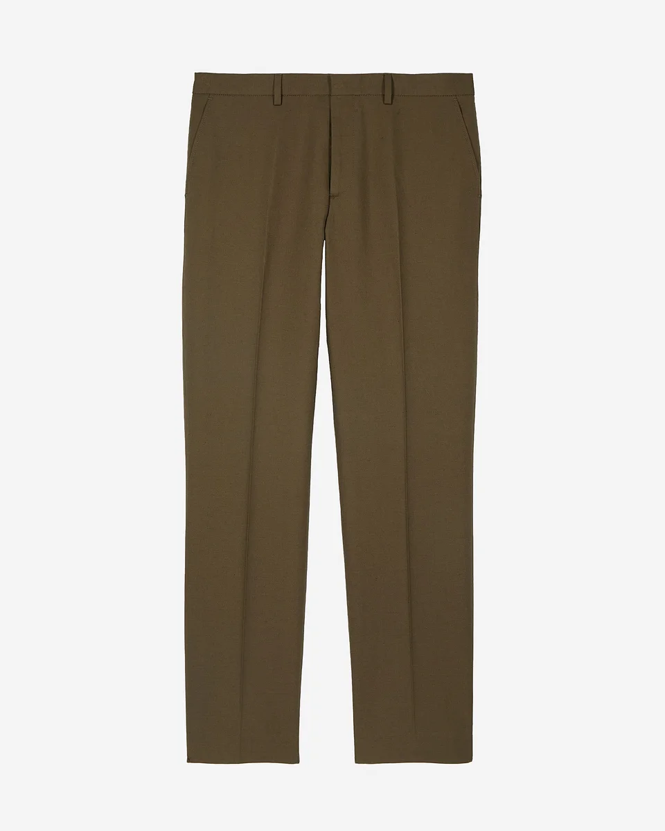 STRAIGHT KHAKI SUIT PANTS - 1