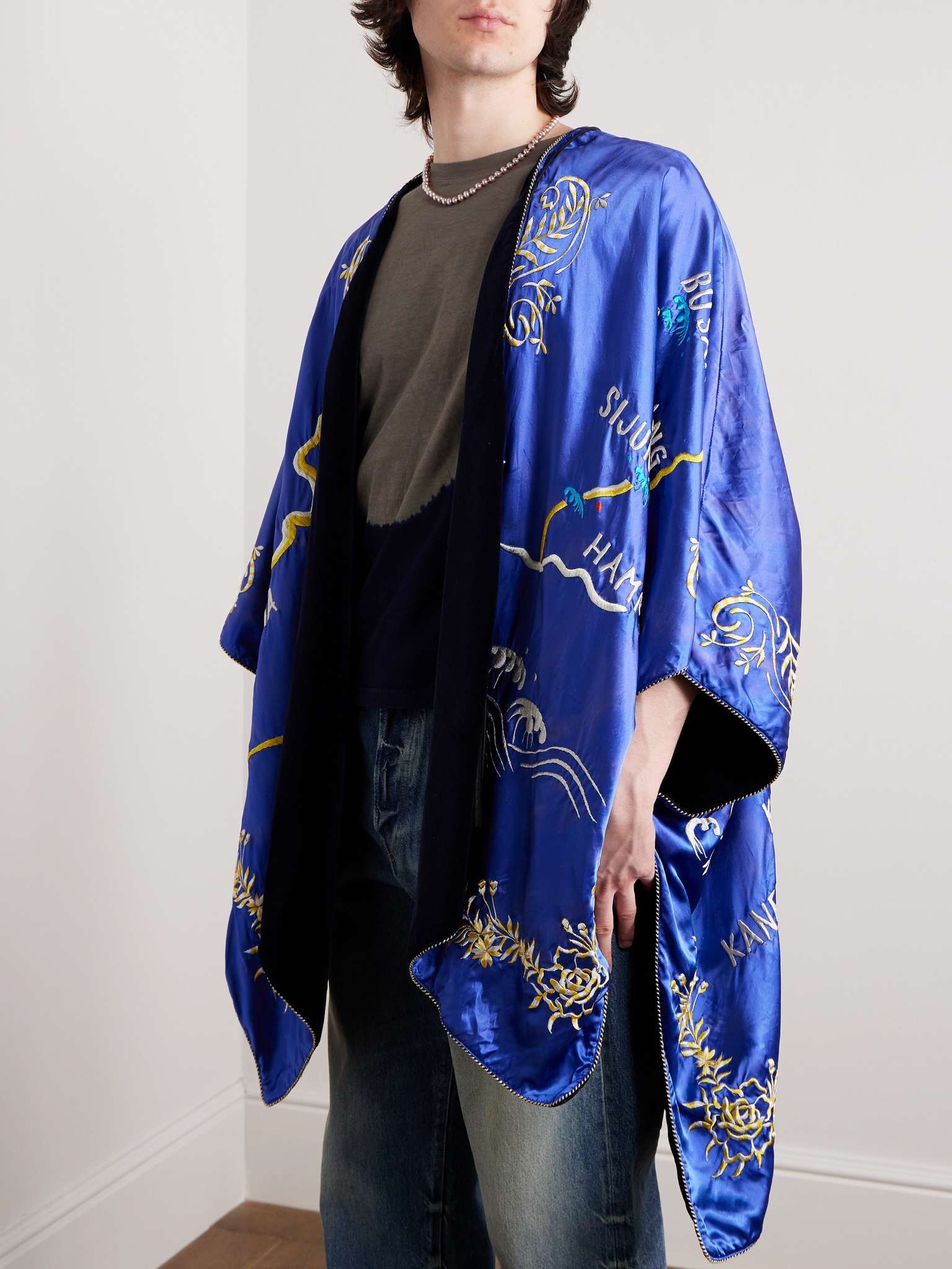 J-Wave Embroidered Satin Jacket - 4