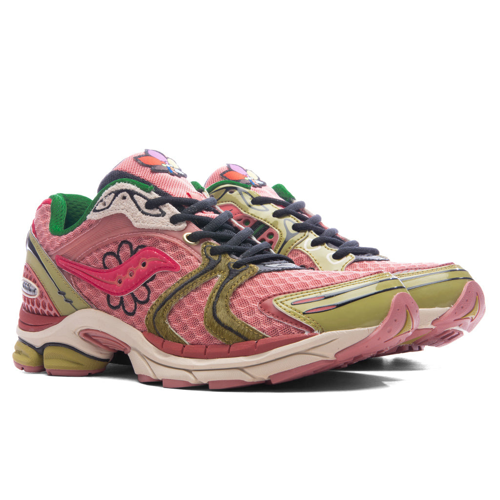 SAUCONY X JAE TIPS PROGRID TRIUMPH 4 'VIRGINIA CREEPER' - PEACH/LEAF - 2