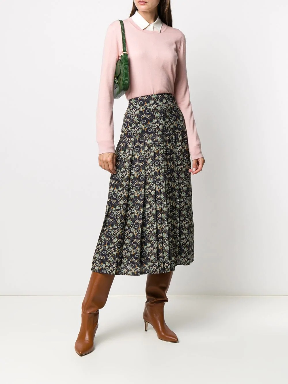 floral-print pleated skirt - 2