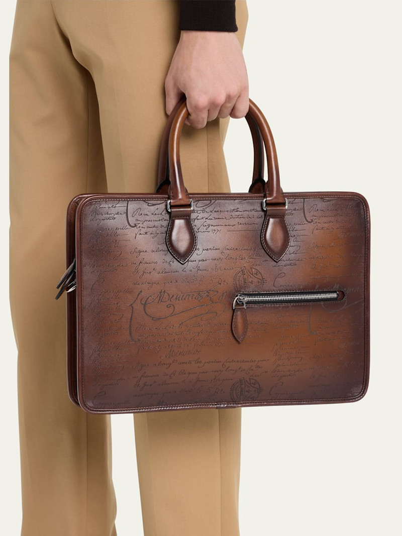 Berluti Men's Un Jour Mini Scritto Leather Briefcase outlook