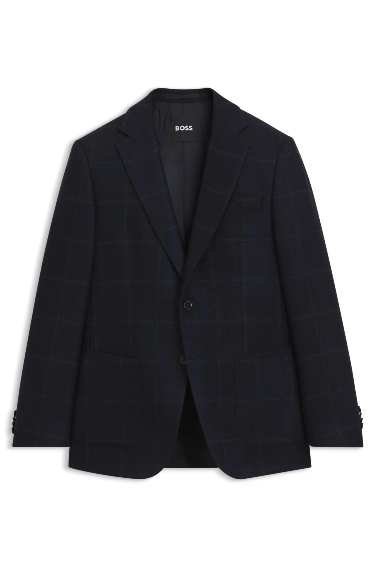 SLIM-FIT BLAZER IN CHECKED VIRGIN WOOL - 1