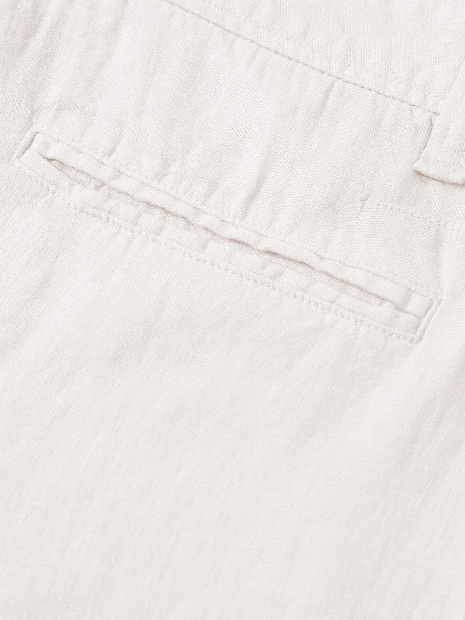 Haydon Straight-Leg Linen Shorts Ecru - 5