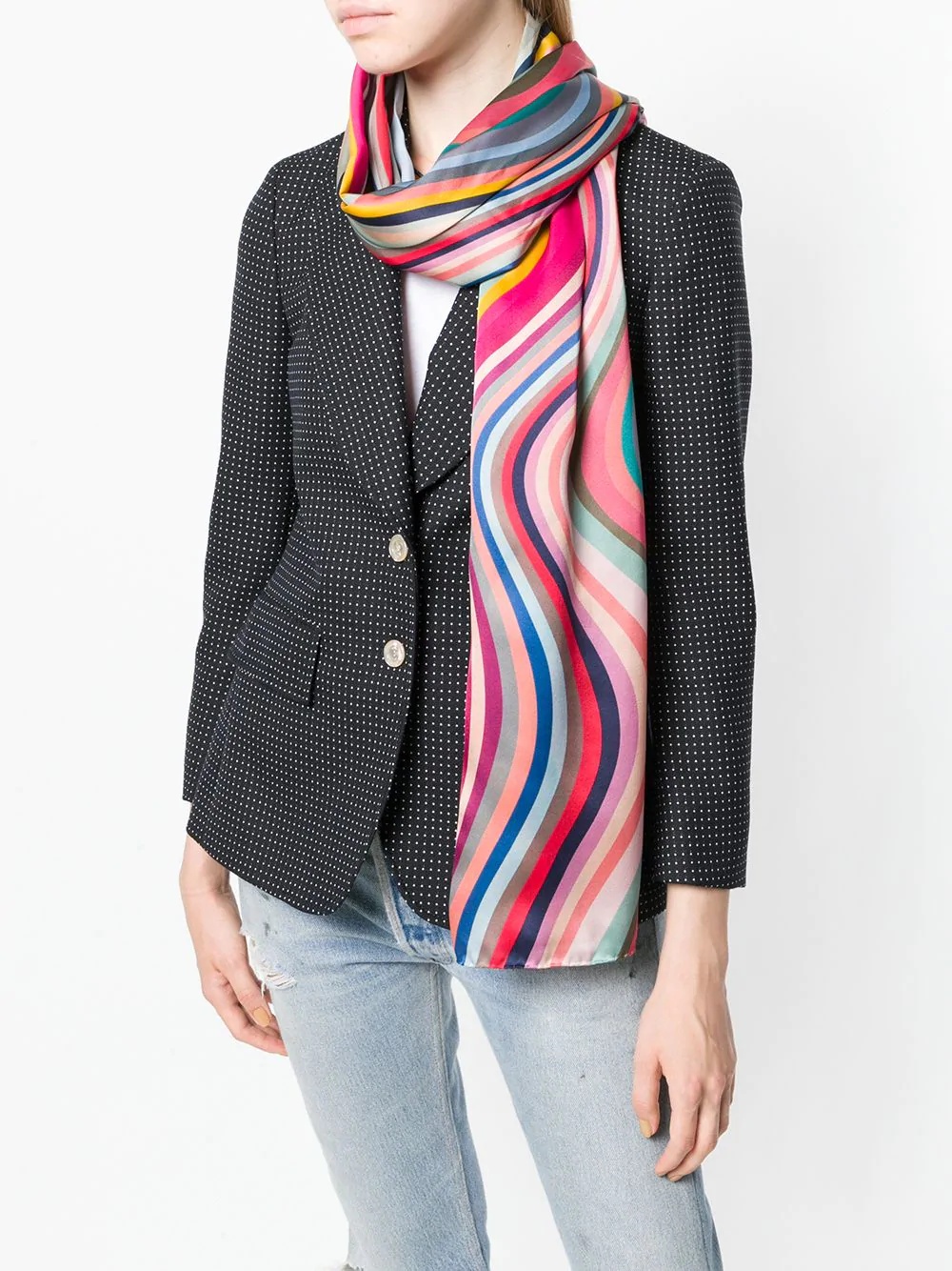 wave stripe scarf - 2