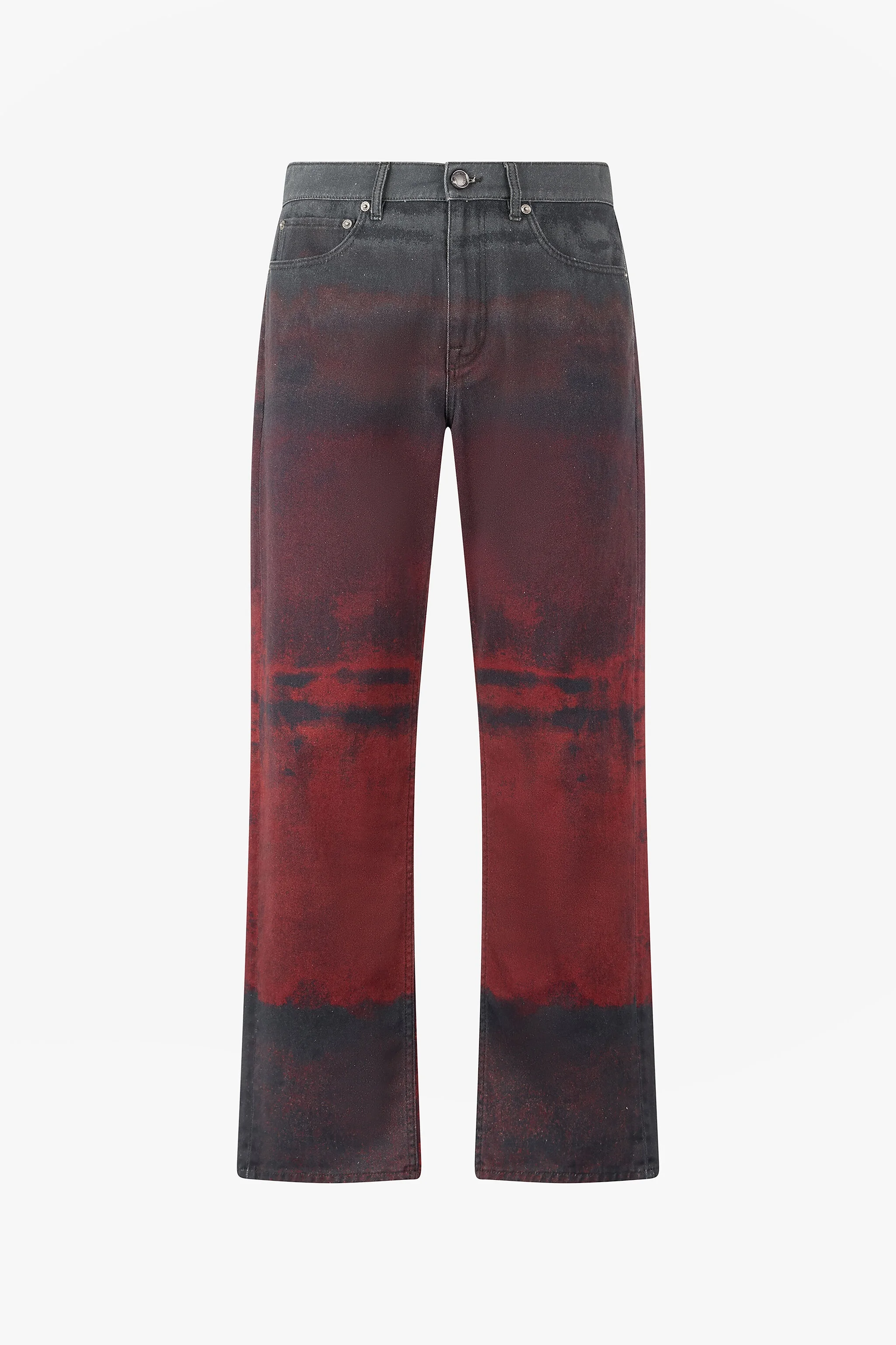 Jeans With A Mottled Print Effect - 1