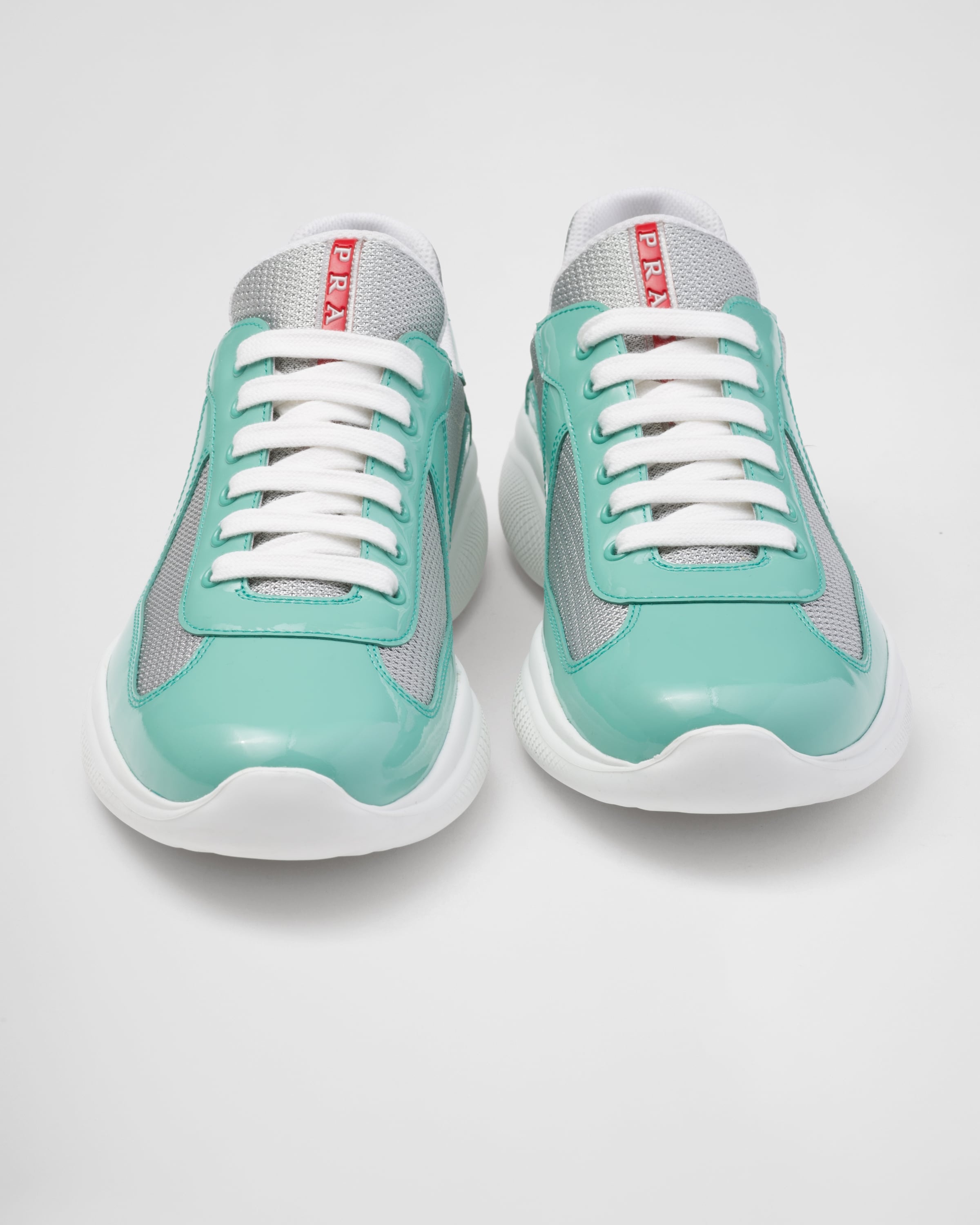 スニーカー Prada Two-Tone Leather And Tech Fabric Sneakers Prada - Leather Low-Top Sneakers with Two-Tone Heel | Story
