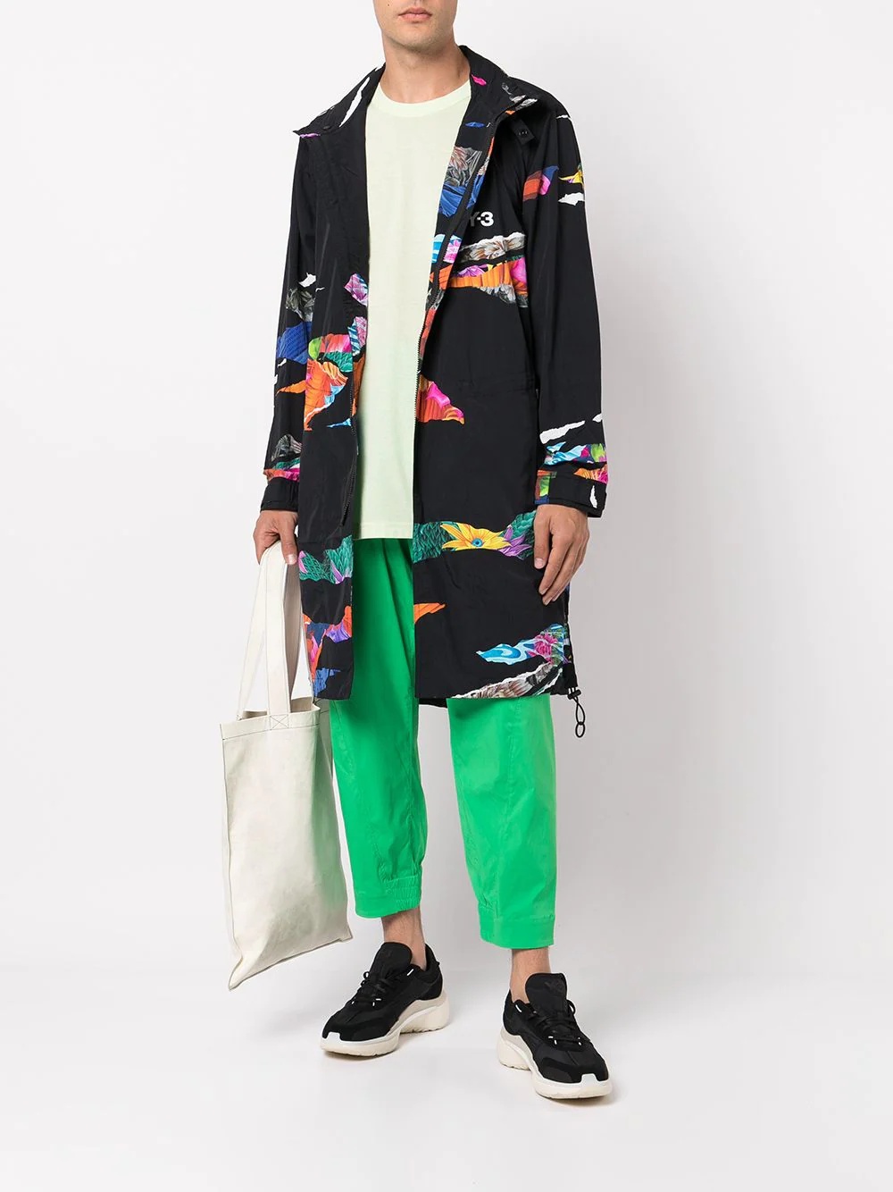 AOP graphic print midi coat - 2