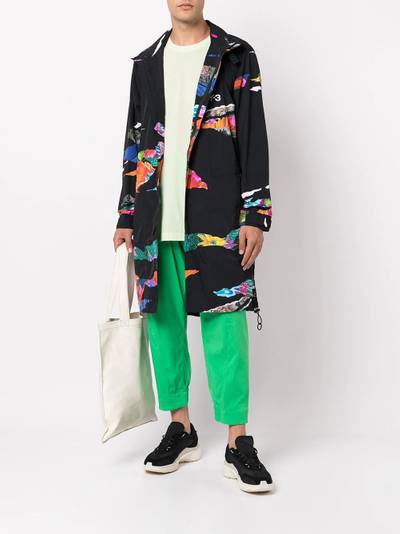 Y-3 AOP graphic print midi coat outlook