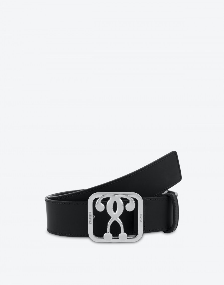 DOUBLE QUESTION MARK BUCKLE CALFSKIN BELT - 3