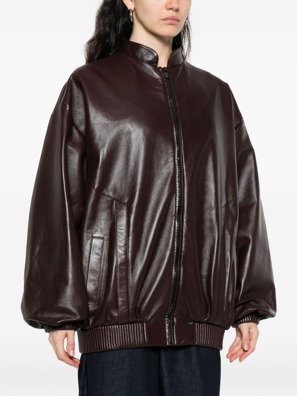 zip-fastening ribbed-cuff jacket - 3