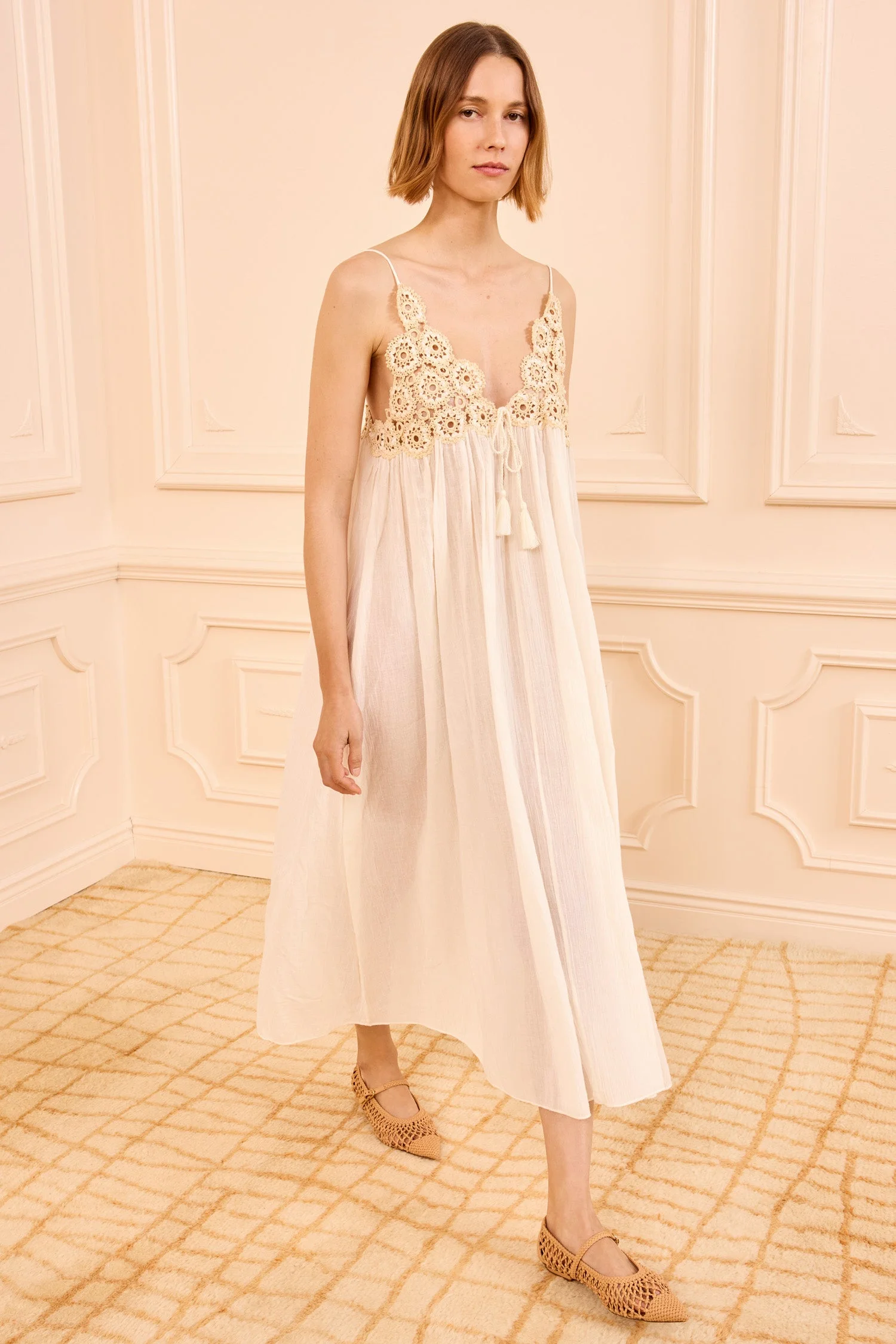 Zadie Dress Coverup with Crochet Detail - 1