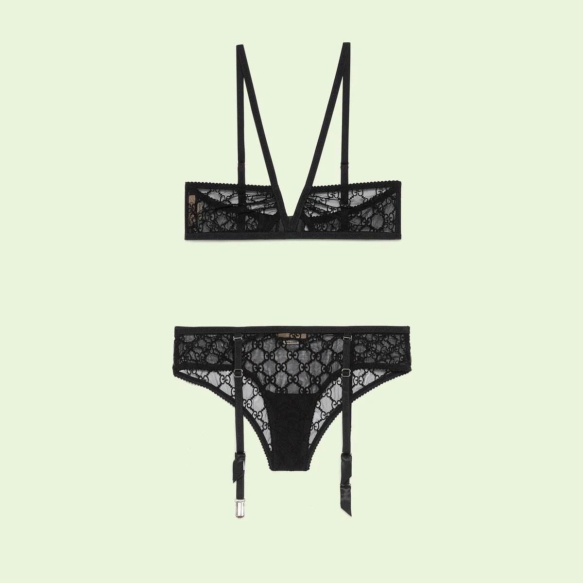 GG star tulle lingerie set - 1