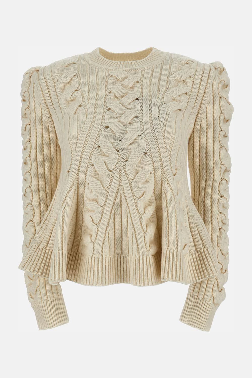 PULLOVER 'PEPLUM' A TRECCIA - 1