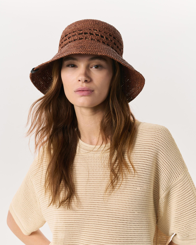 Daisie Rollable Raffia Bucket Hat 1