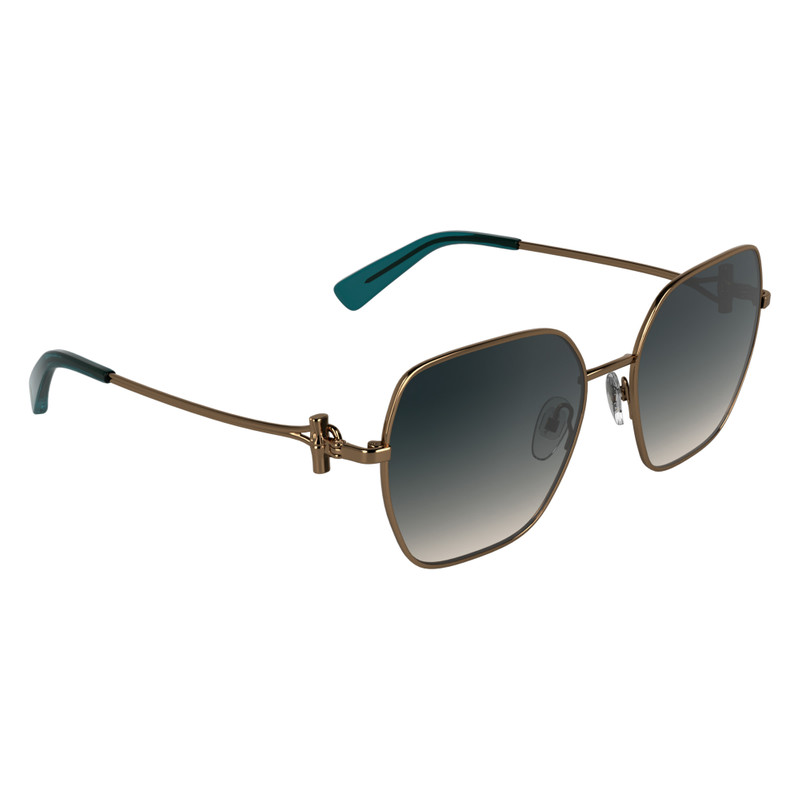 Longchamp Sunglasses Golden amber/Degraded smoked - Metal outlook