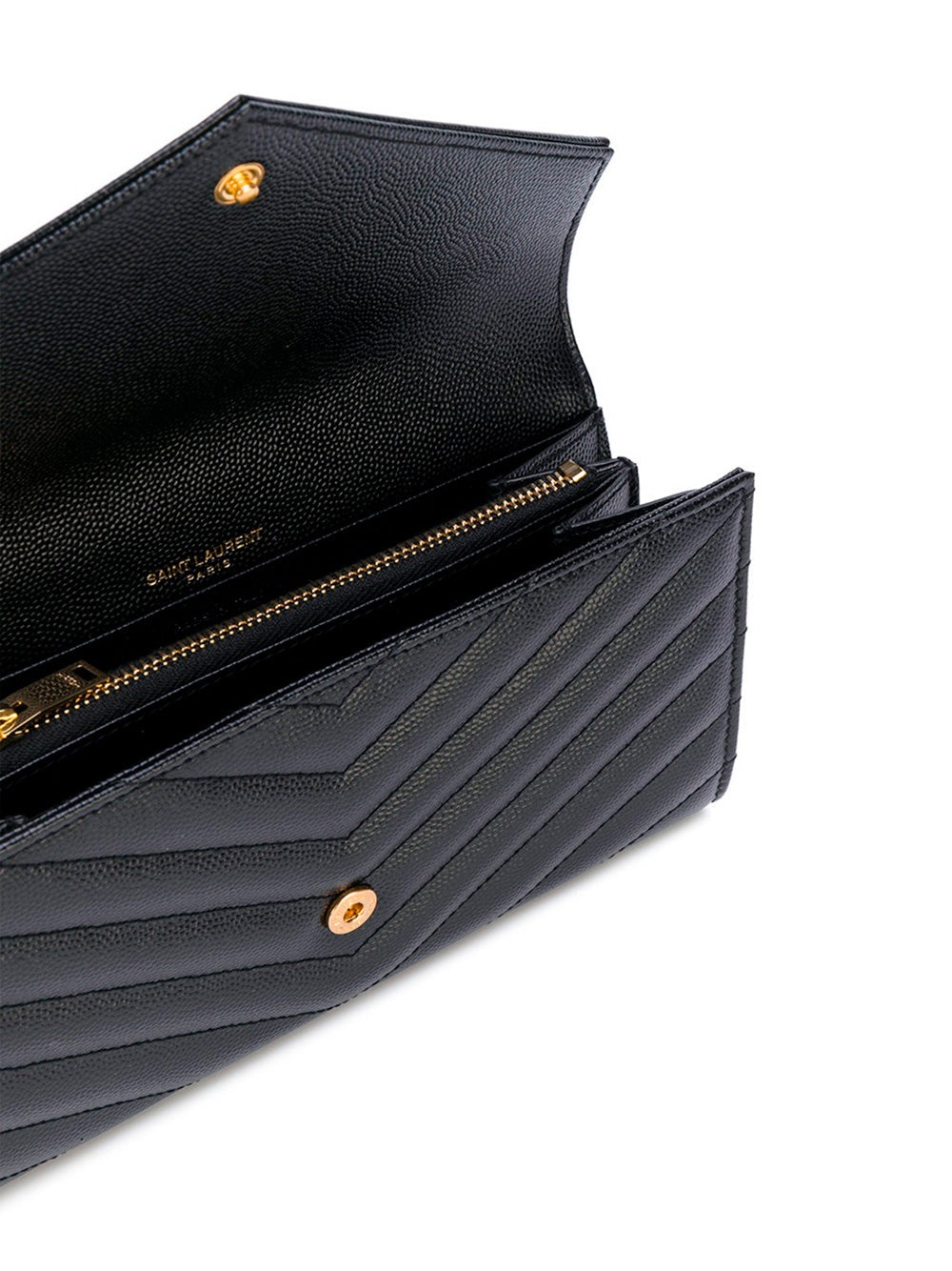 Saint Laurent Paris Women Cassandre Matelassé Large Flap Wallet In Grain De Poudre Leather - 3