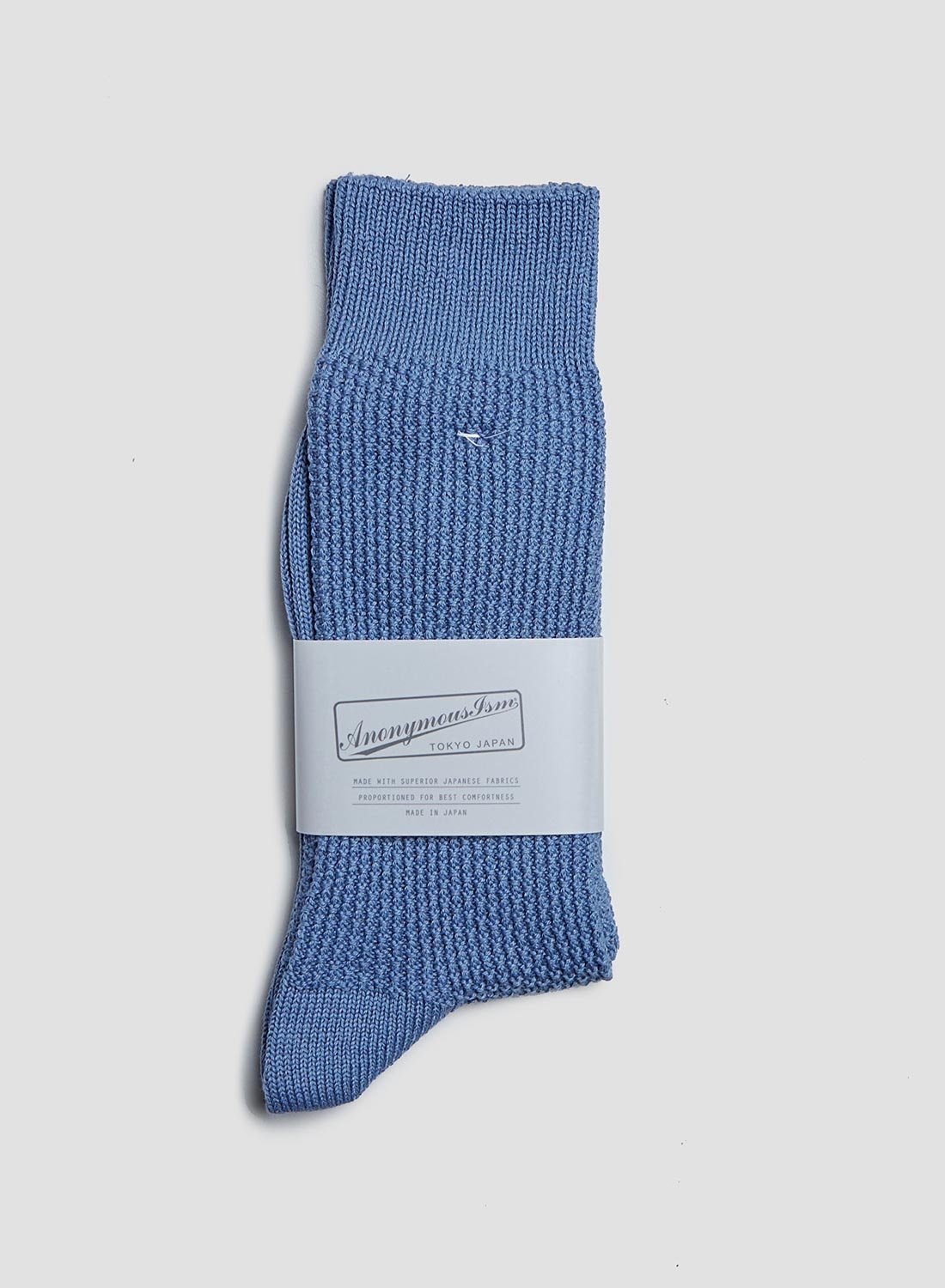 Anonymous Ism Pique Crew Sock in Blue - 1