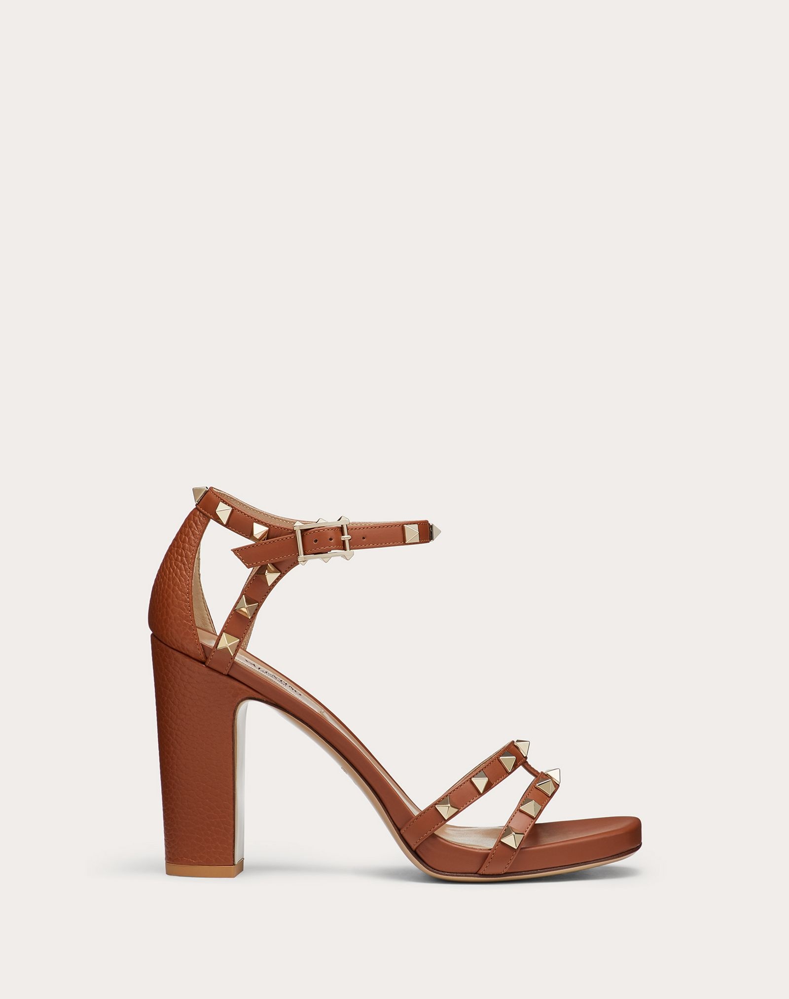 Rockstud elk-print calfskin sandal 100 mm - 1