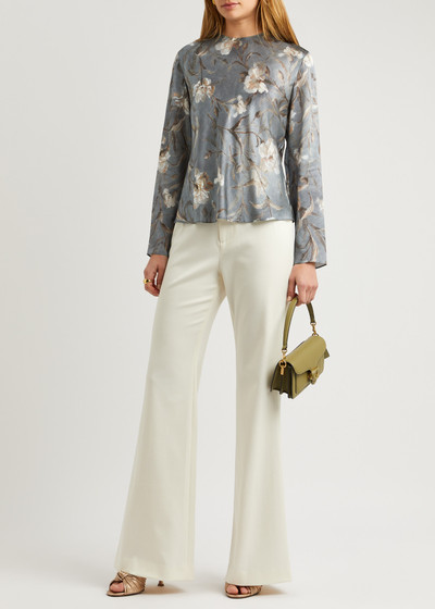 Vince Floral-print satin blouse outlook