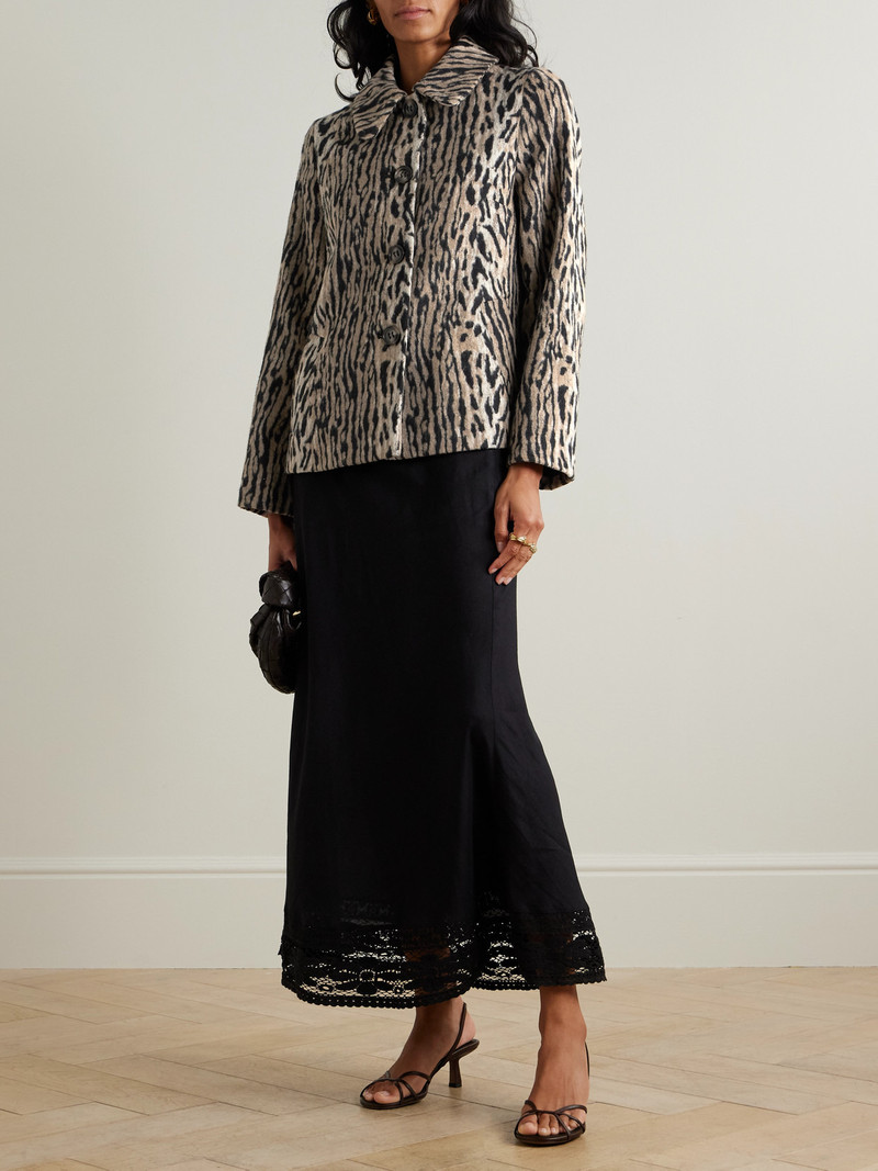 RIXO Tommie Leopard-print Felt Jacket outlook