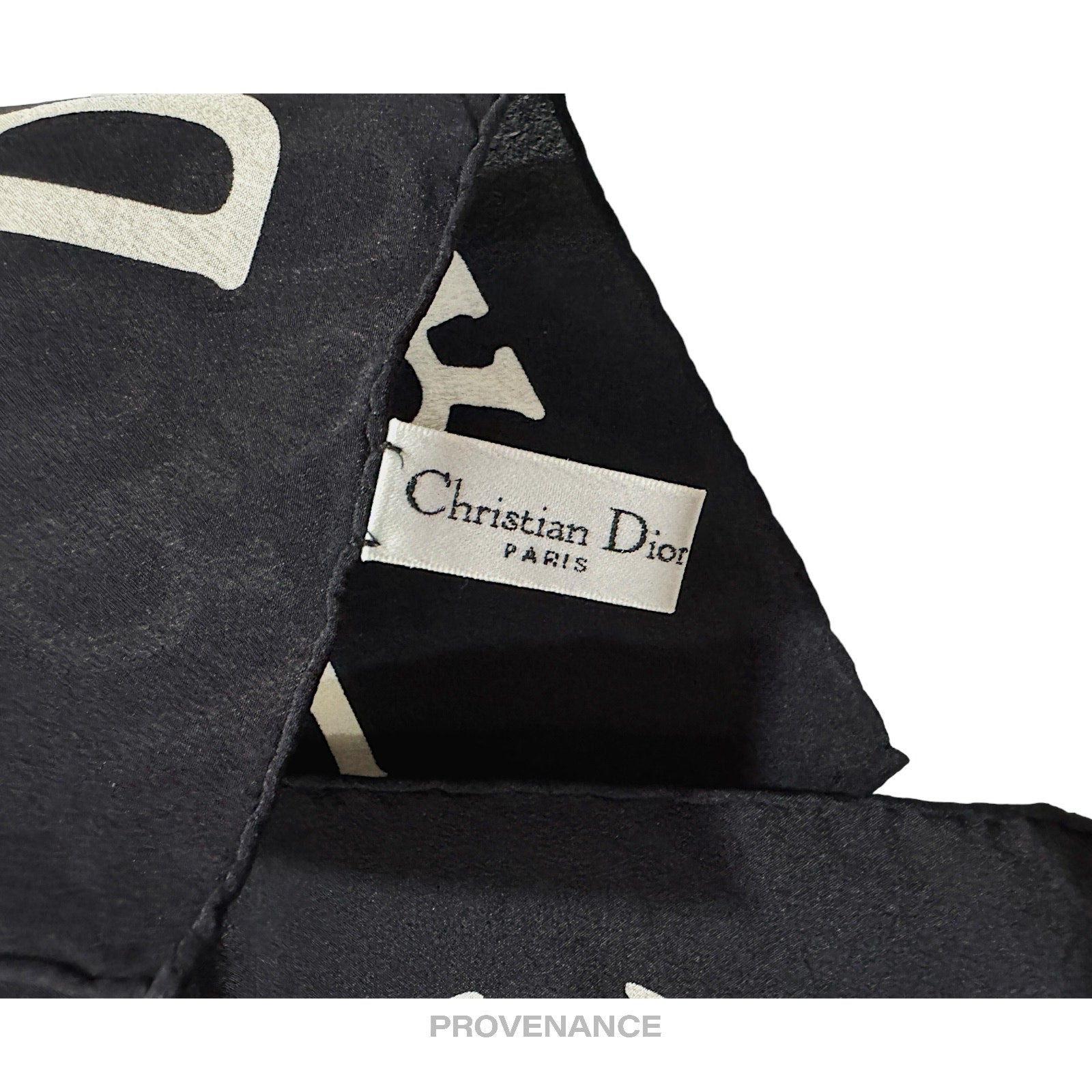 Christian Dior "J'ADORE DIOR" Silk Scarf - Black 100 - 4
