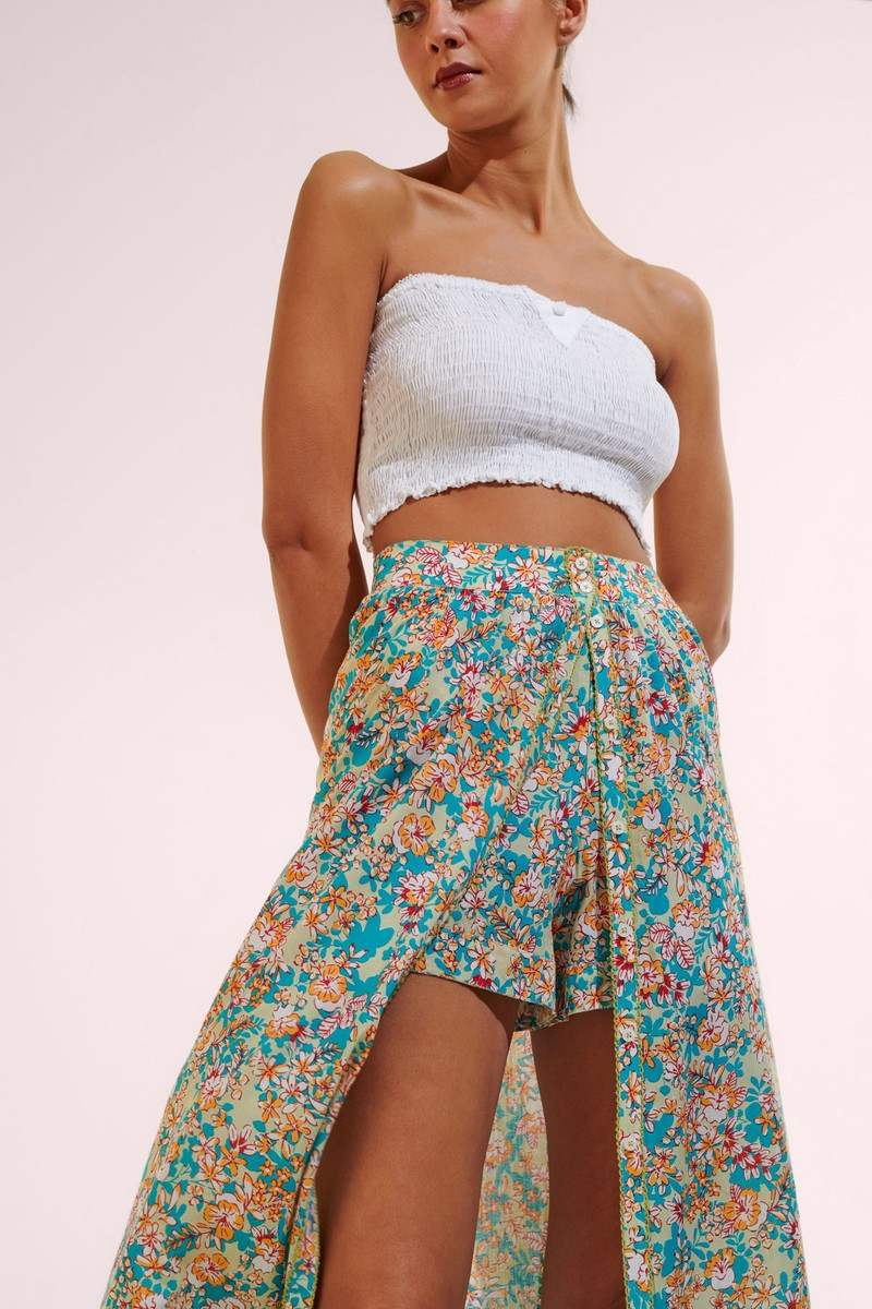 Poupette St Barth Long Skirt Reine - Green Sweet Bell outlook