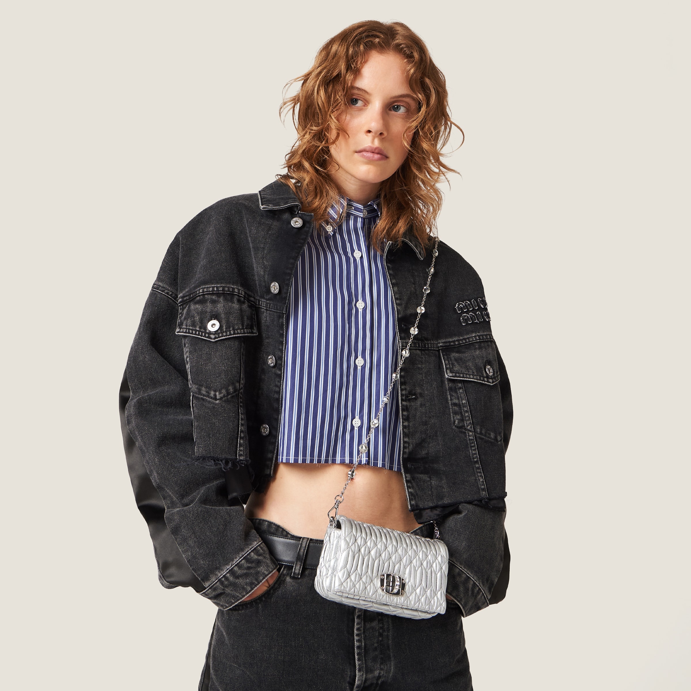 Miu Miu Miu Crystal nappa leather and crystal mini-bag