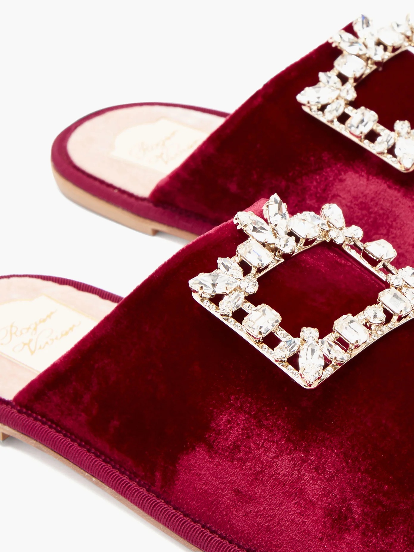 Hotel Vivier crystal-buckle velvet slippers - 6