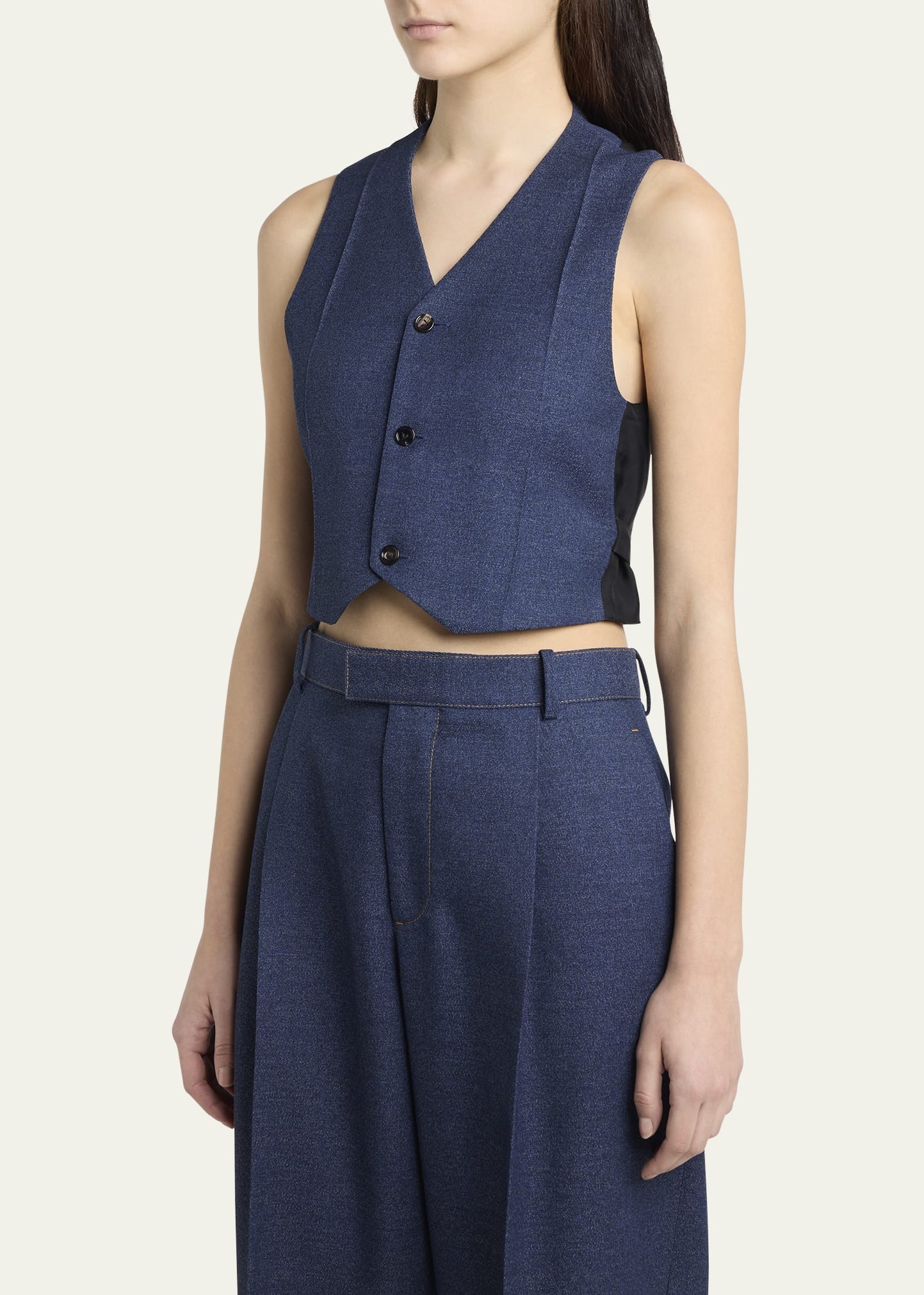 Melange Wool Drill Vest - 4