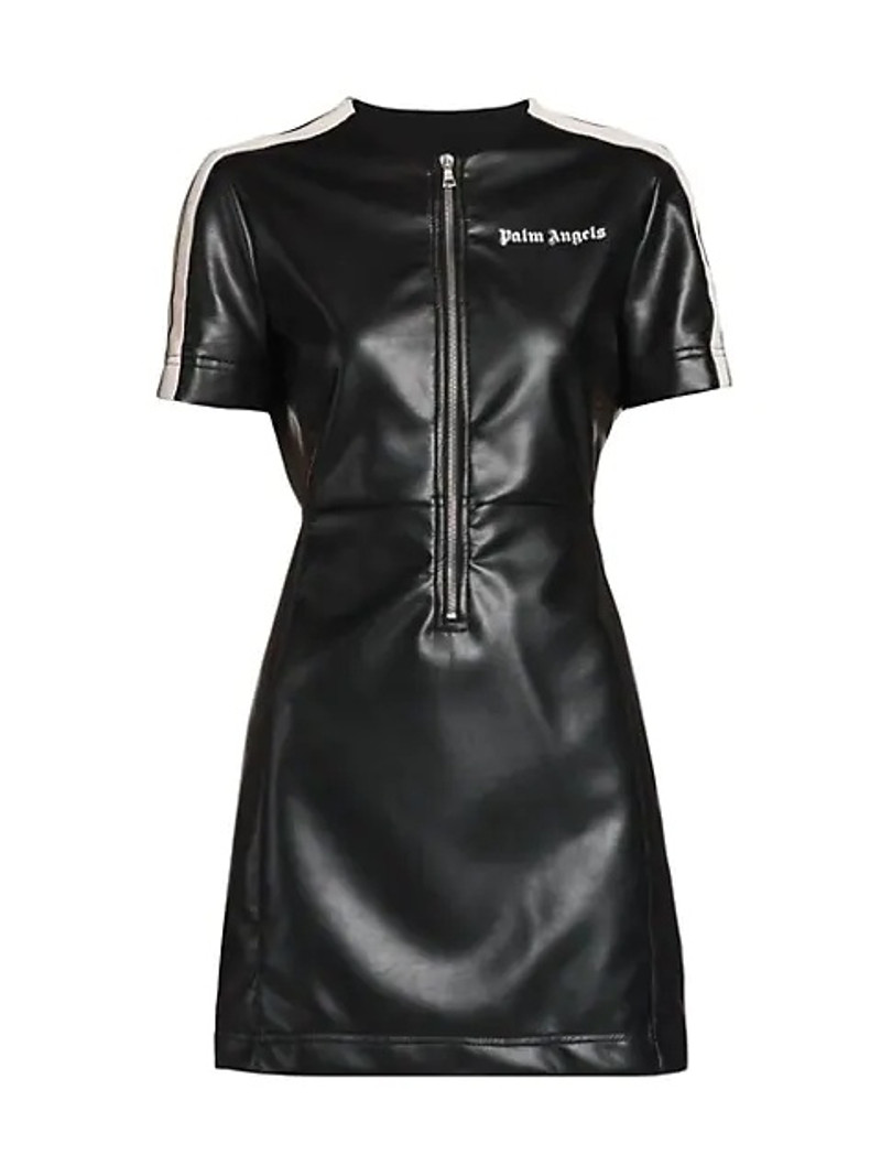 Faux Leather Track Dress 1