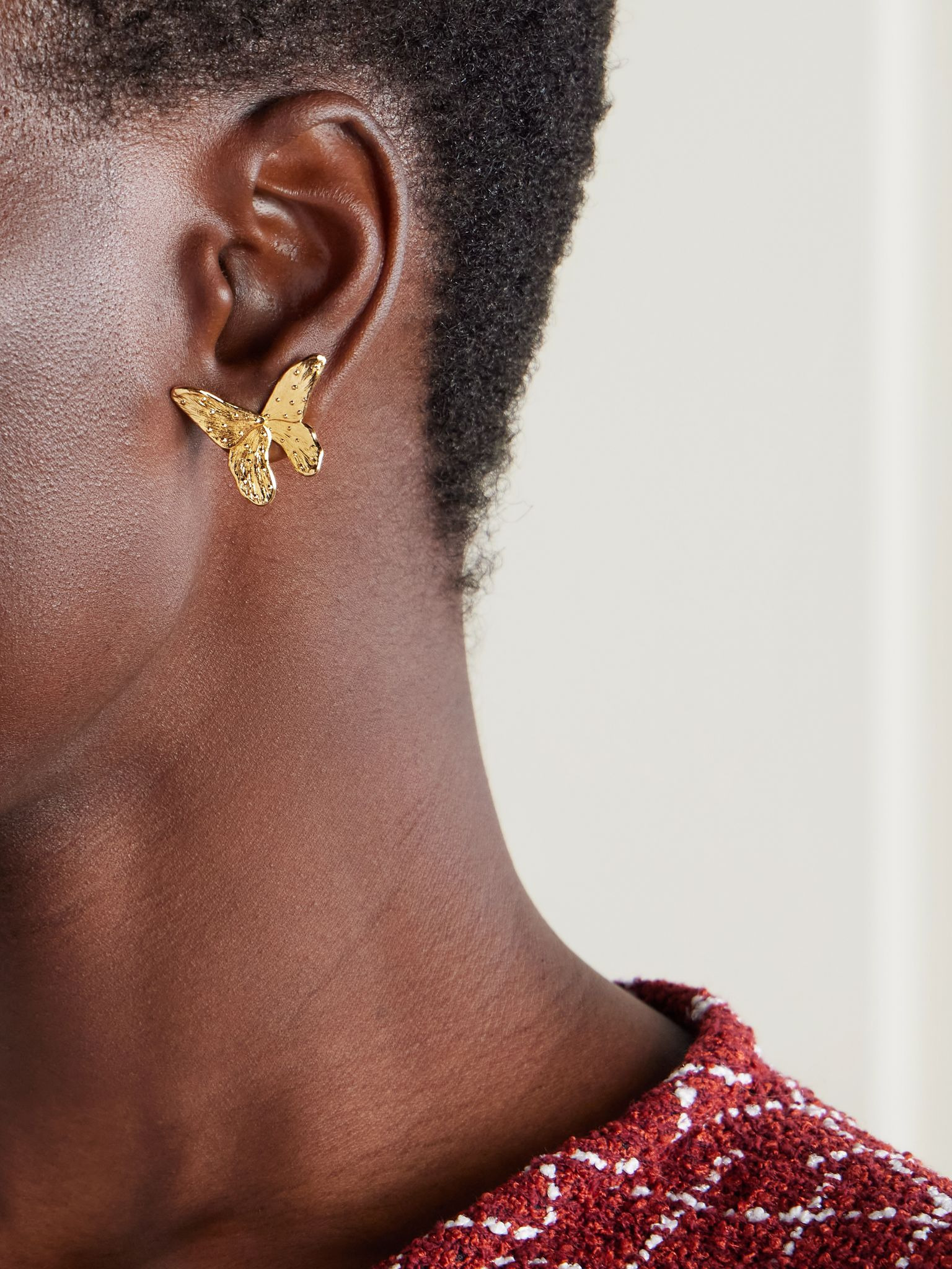 Butterfly gold-tone earrings Gold - 2