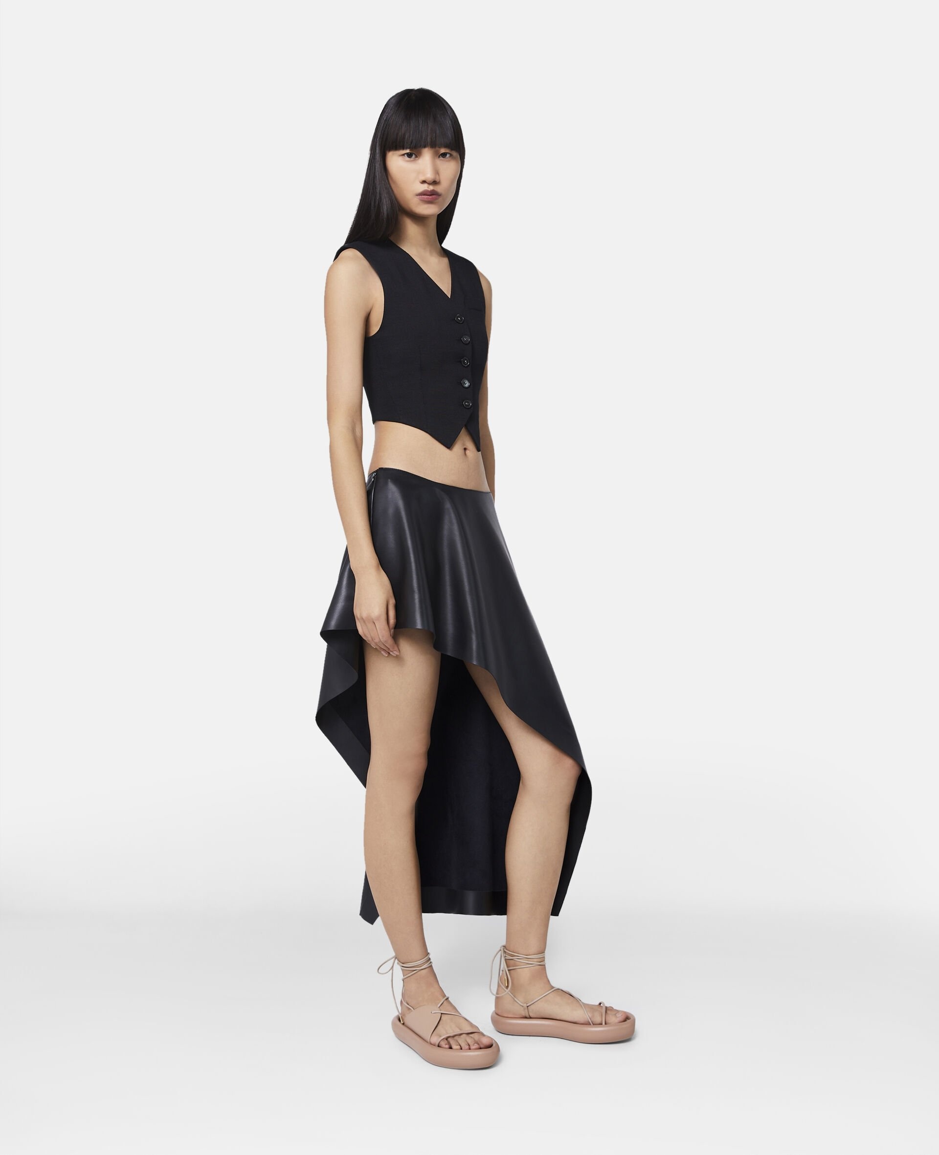 Satin Asymmetric Skirt - 2