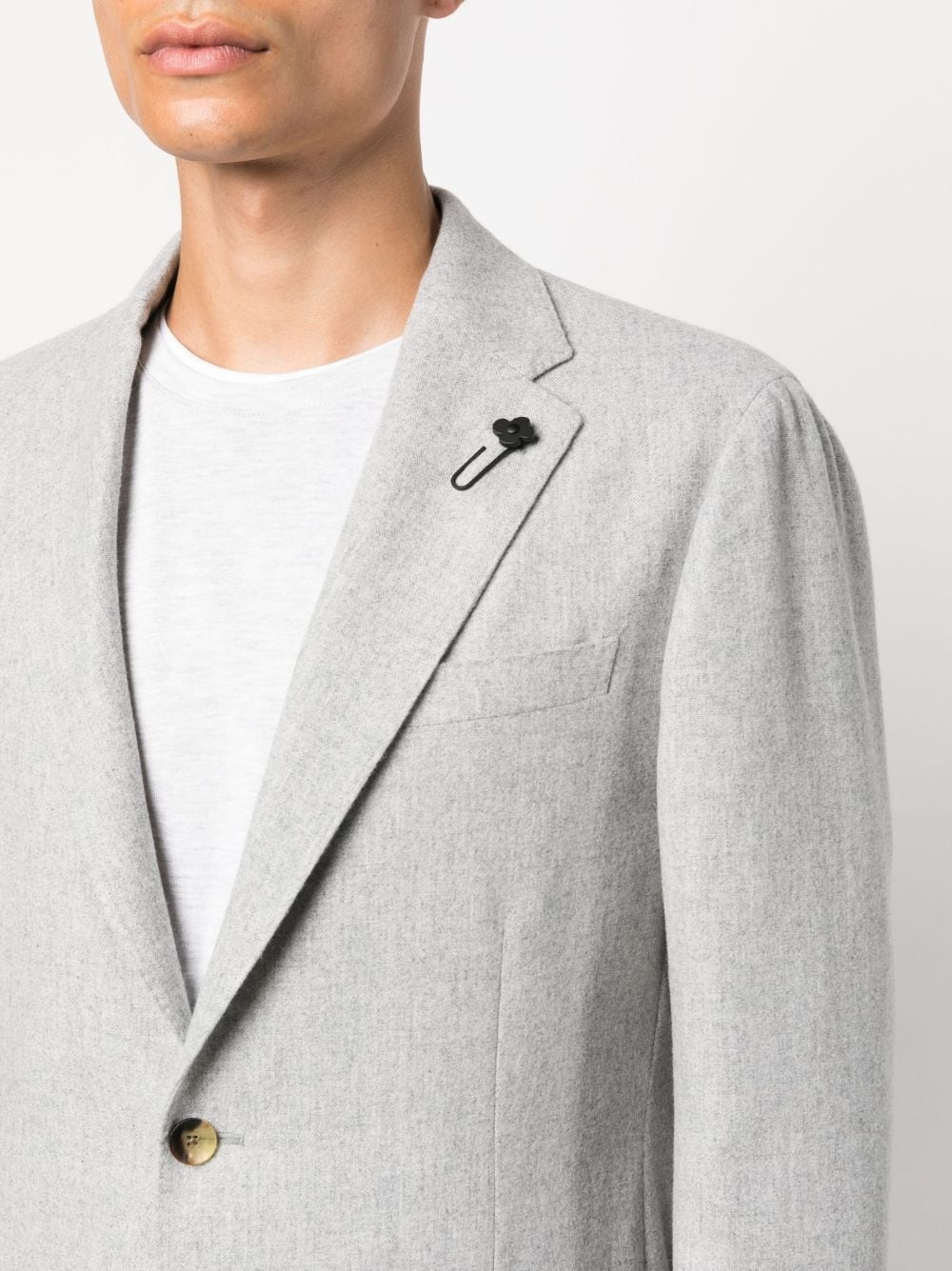 single-breasted wool-blend blazer - 5