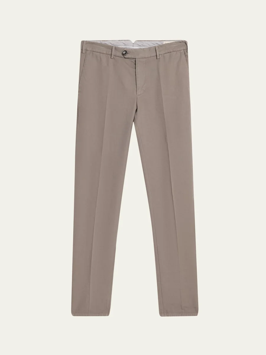 Men's Cotton Straight Leg Flat-Front Pants - 1
