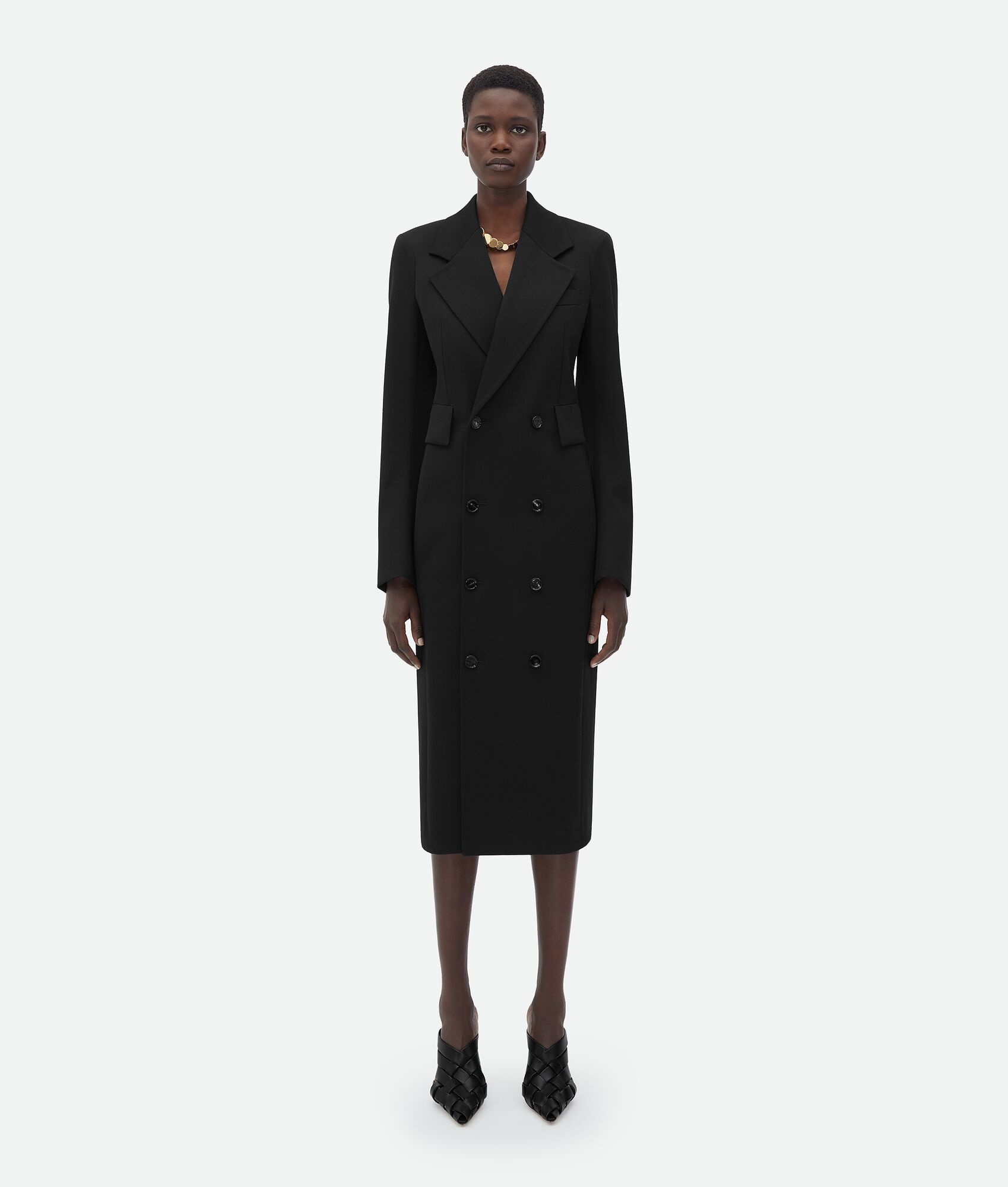Curved Sleeves Light Wool Coat - 1