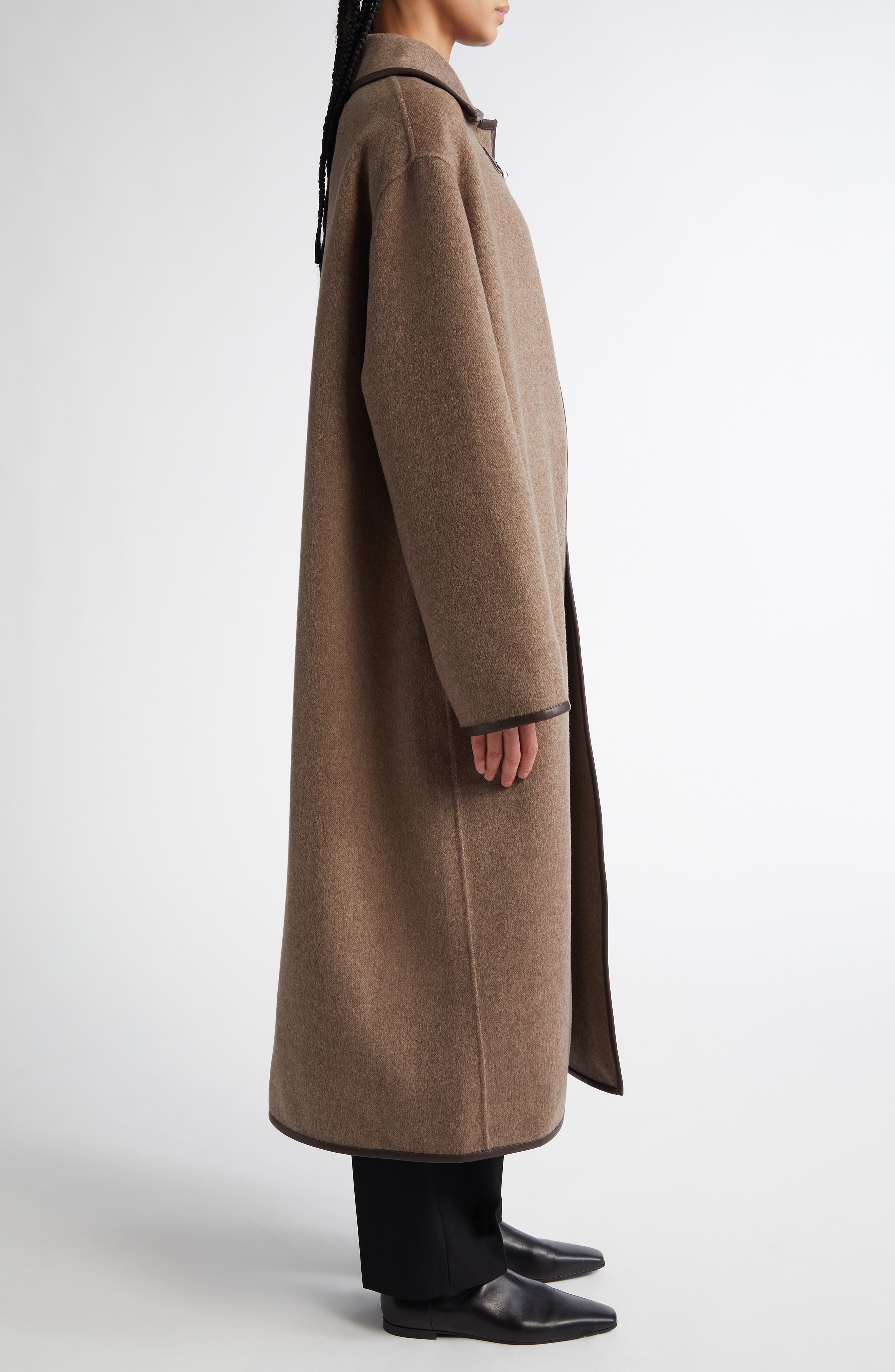 TOTEME Double Clasp Wool Coat in Oak Melange at Nordstrom - 3