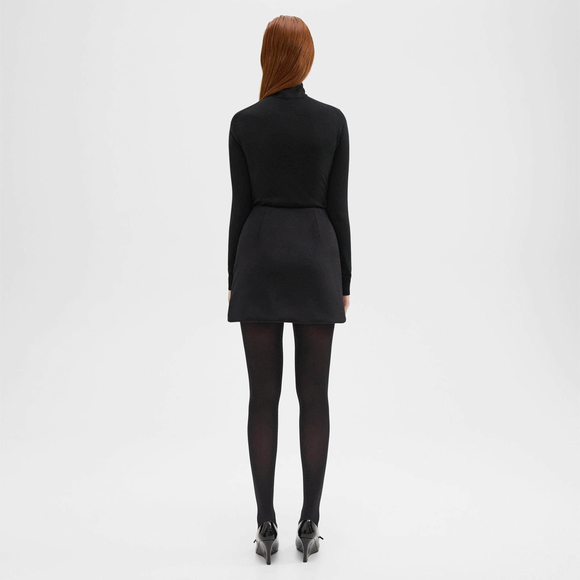 High-Waist Mini Skirt in Double-Face Wool-Cashmere - 4