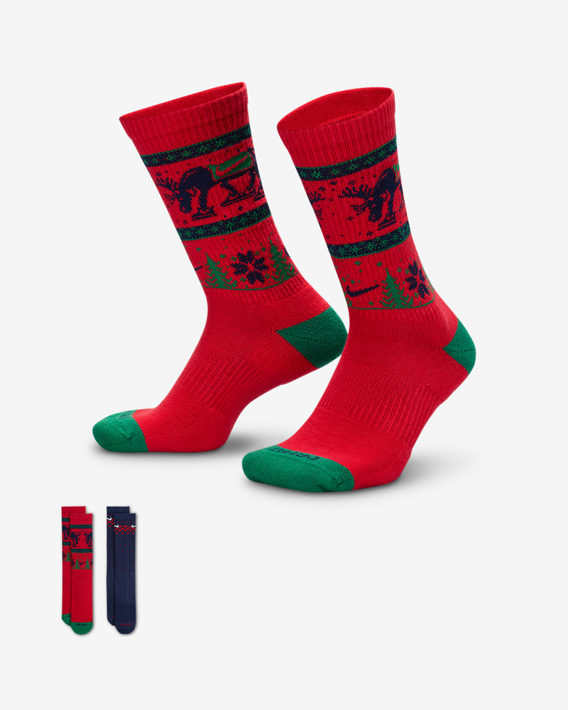 Nike Everyday Plus Cushioned Winter Wonderland Crew Socks (2 Pairs) 1