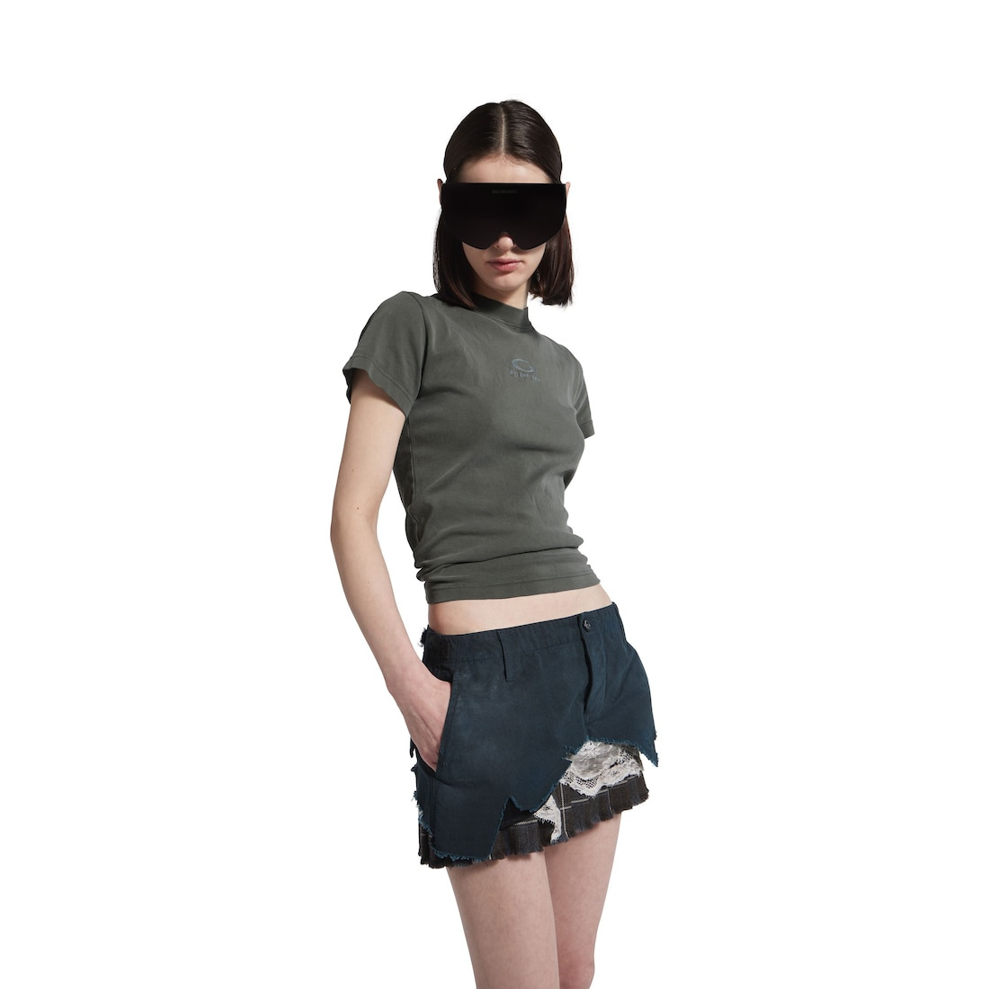 Women's Loop Sports Icon Fitted T-shirt in Grey - 5