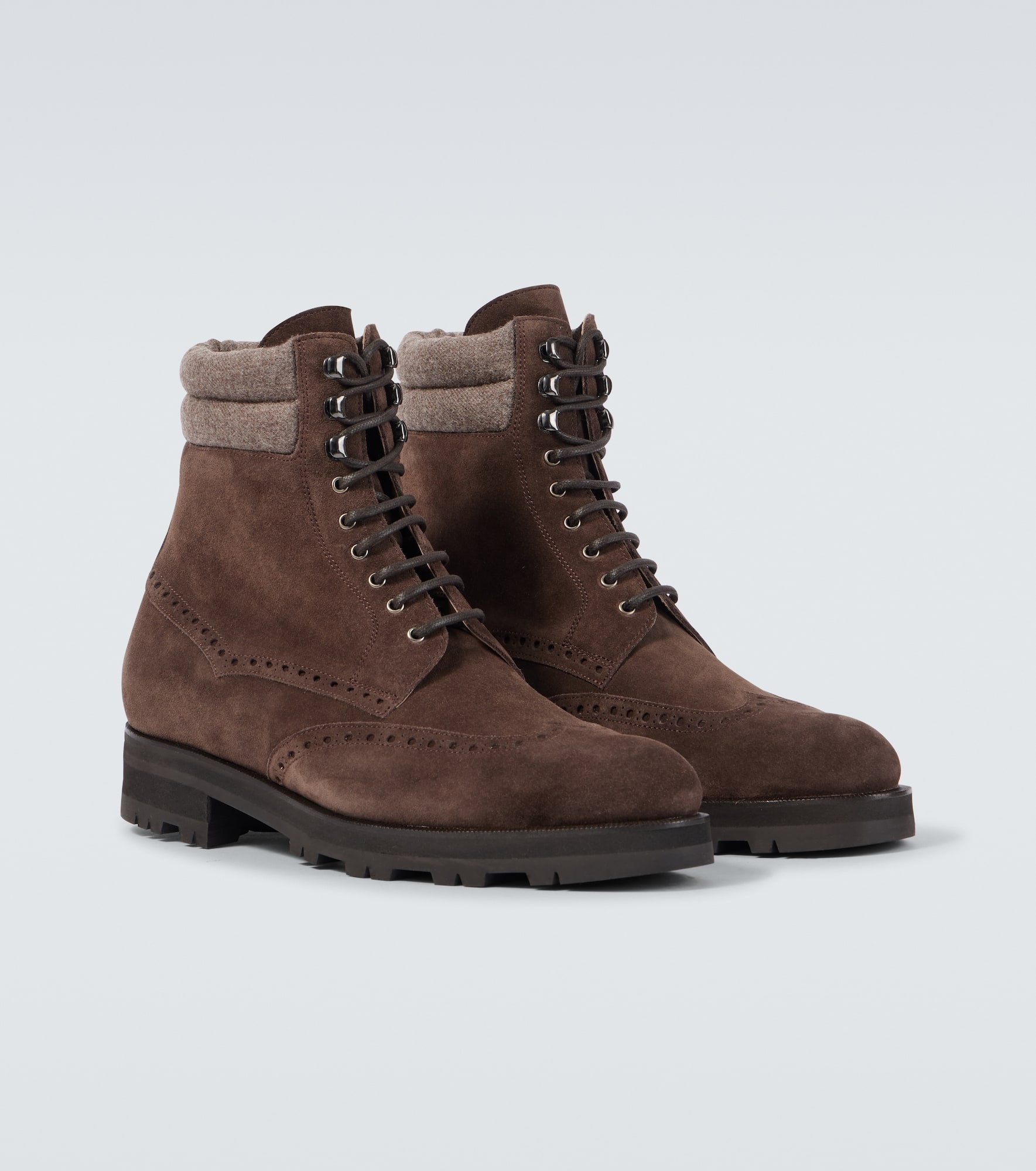 Sapele suede lace-up boots - 5