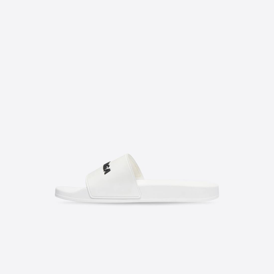 Men's Pool Slide Sandal in White Black - 4