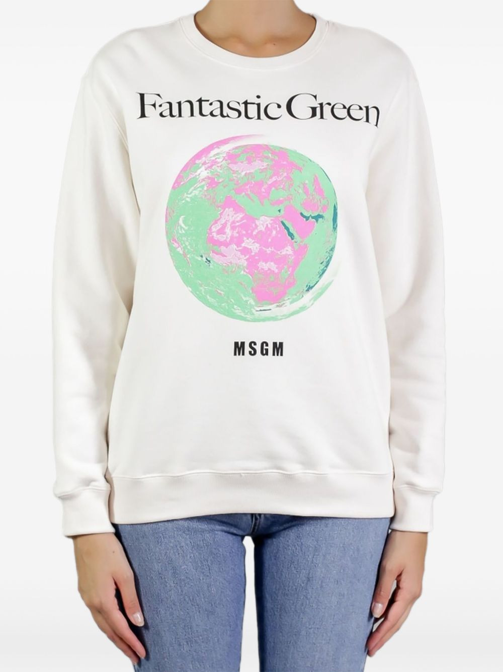 globe-print sweatshirt - 2