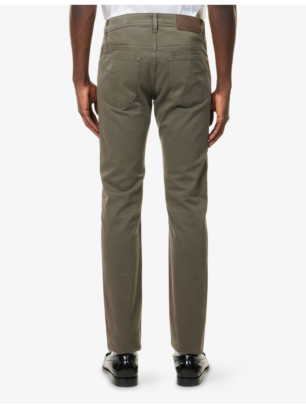 Mid-Rise Slim-Leg Stretch-Cotton Trousers - 4