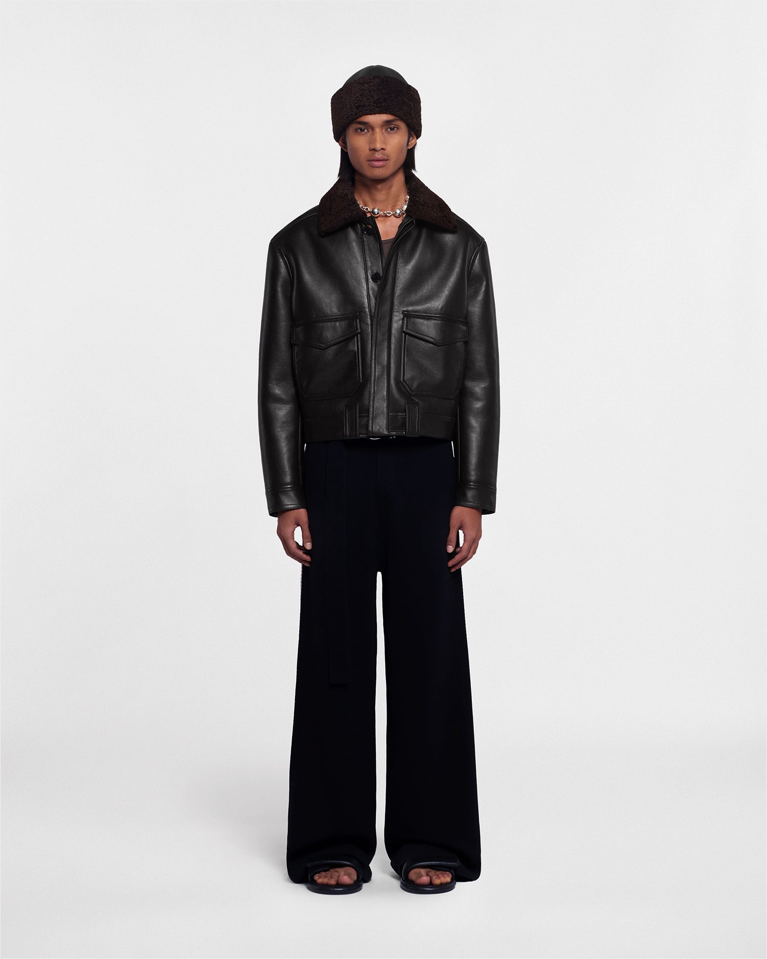 Cropped Faux Shearling Jacket - 2