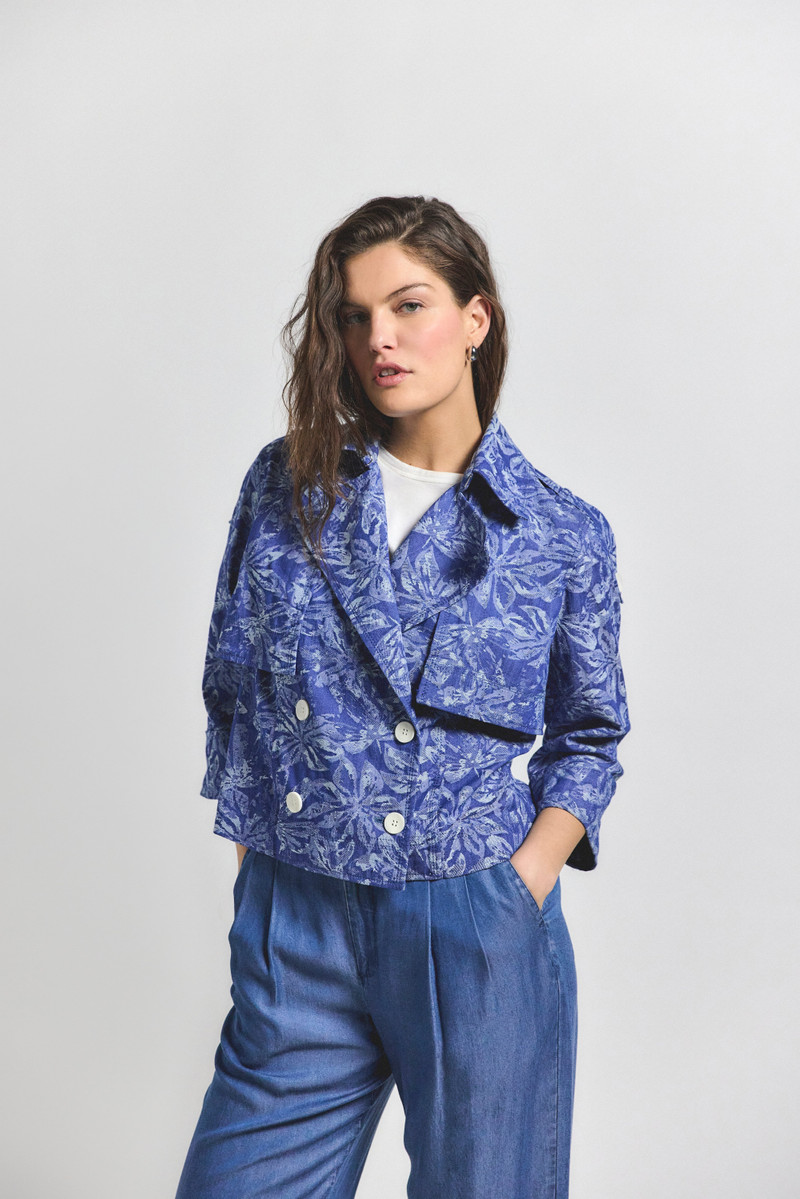 ELIJAH CROPPED TRENCH JACKET - 1