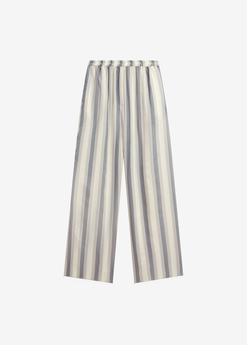 Baxter Sheer Fluid Track Pants - White/Grey Stripe 1