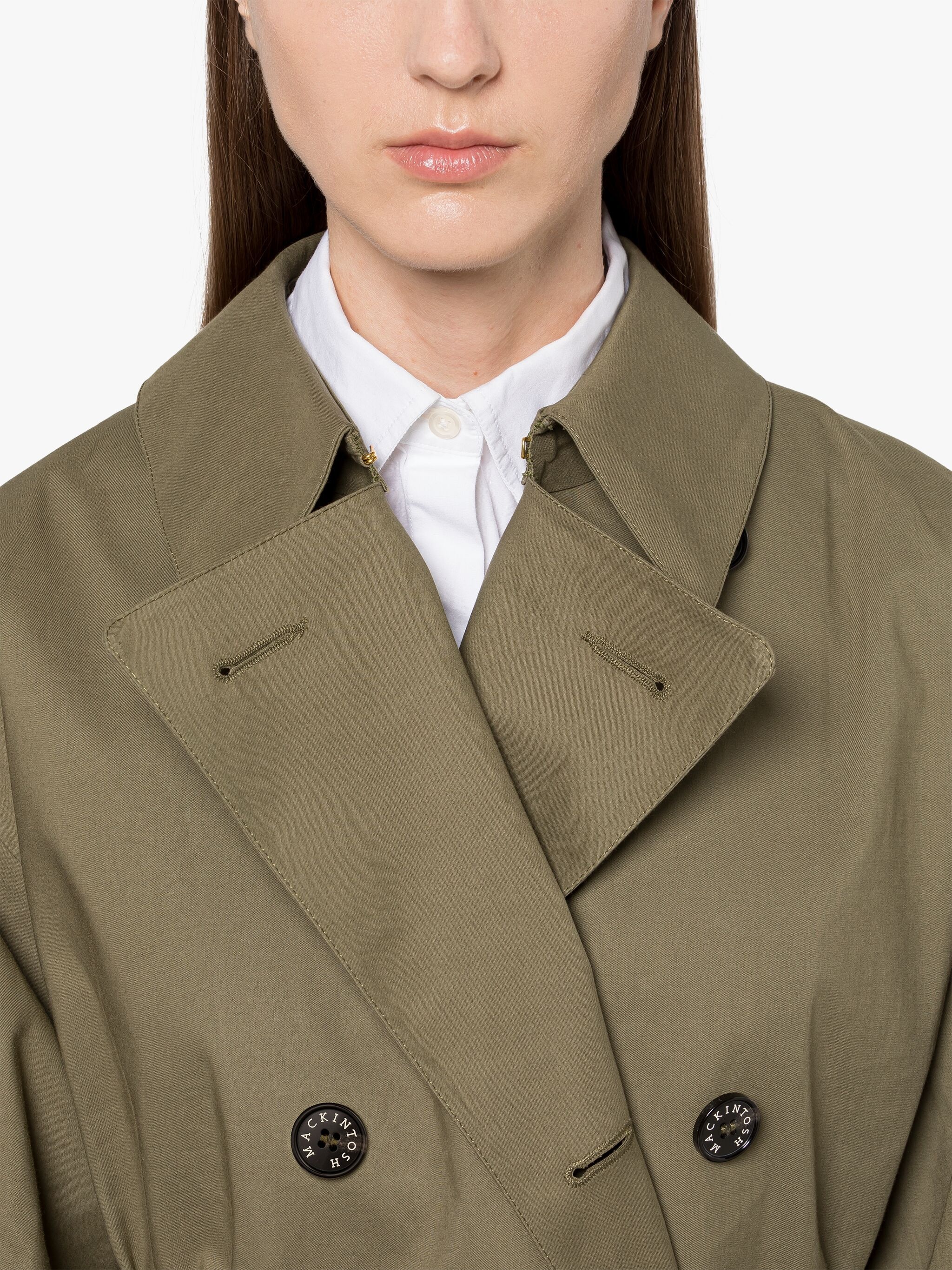 BUCKHOLME KHAKI BONDED COTTON TRENCH COAT - 5