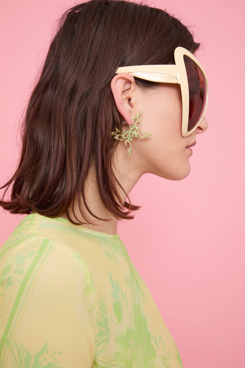 APPLE GREEN BUTTERFLY TATTOO EARRINGS 3