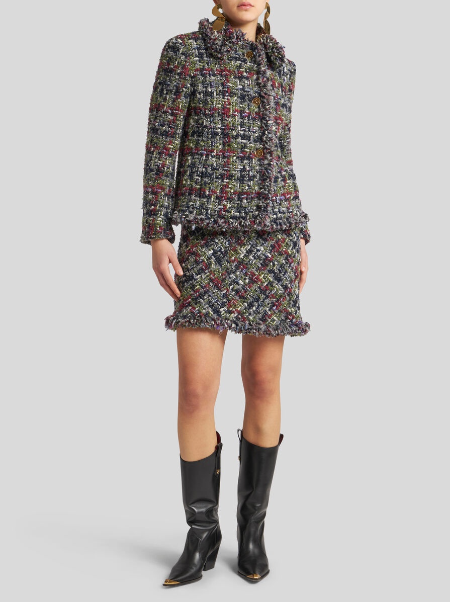 BOUCLÉ JACKET WITH PEGASO BUTTONS - 4