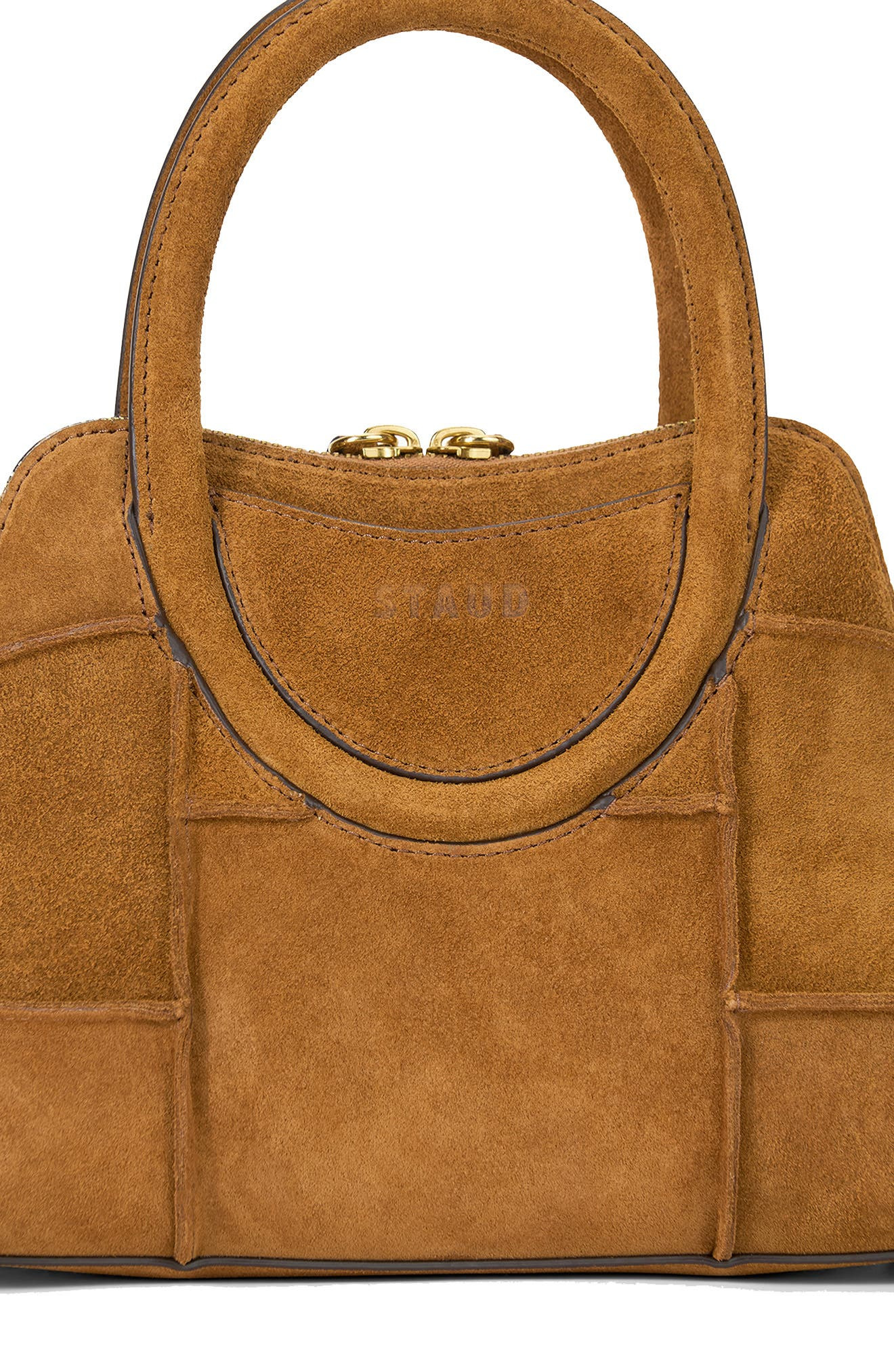 STAUD Mini Naomi Suede Satchel in Tan at Nordstrom - 4